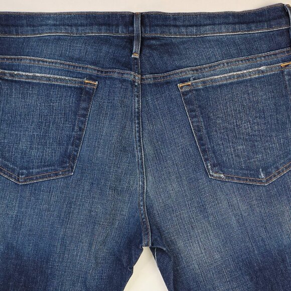 Frame Size 36X33 Mens L'Homme Slim Keystone Blue Denim 5 Pocket Straight Jeans - Picture 12 of 12